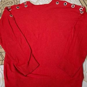 Red Party Wear Sweatshirt