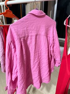 Linen Blend Pink Poplin Shirt