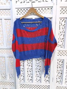 Distressed Stripped Crop Top B