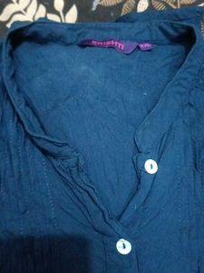 Navy Button-Down Dress