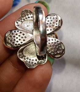 Flower pure 925 silver ring