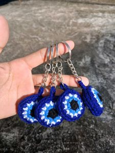 Crochet Evil Eye Keychain