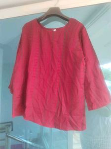 Red Checkered Long Sleeve Top