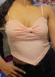 Pink Bow Crop Top(SAVANA)