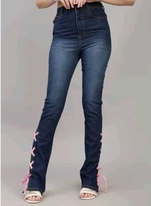 High Rise Criss Cross Lace Up Jean & Jeggings