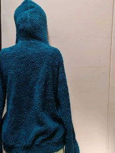 Teal Fleece Zip-Up Hoodie