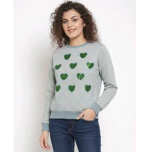 Cute Green Heart Sweatshirt