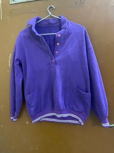 Purple Button-Up Sweatshirt