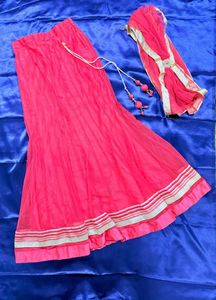 Pink Ethnic Skirt & Dupatta Set