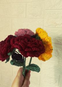 Handmade Crochet Rose Bouquet