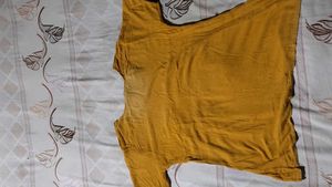 Yellow Top &amp; Brown Pants Set