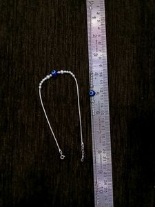 Evil Eye Beaded 92.5 Sterling Silver Chain Anklet