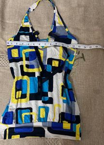 Geometric Halter Top