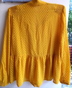 M&amp;S Yellow A- Line Top
