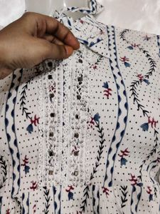 Printed Tie Neck Top