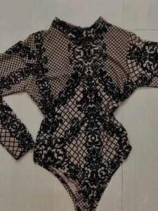 Patterned Bodysuit Top