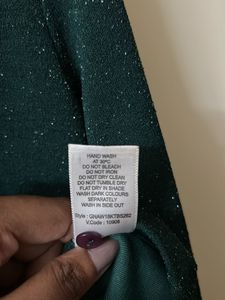 Dark Green Crop Top Full Sleeves