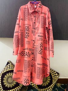 Trendy Newspaper Print Dress