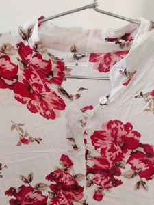 Elegant White Floral Cotton Dress