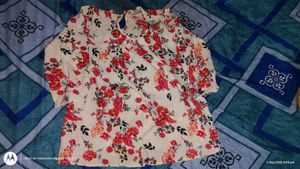White Floral Blouson Top