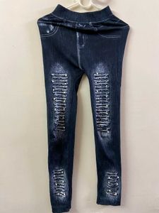 Dark Wash Denim Look Leggings