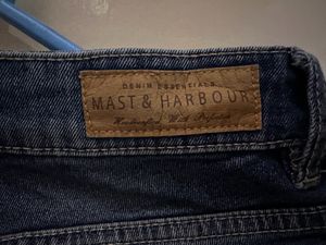 Mast &amp; Harbour Men Navy Blue Jeans