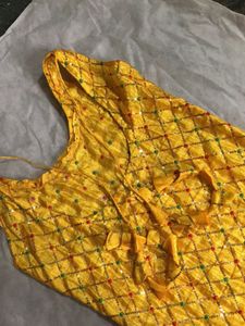 Yellow Sequin Embellished Dress