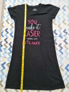 Black Graphic Tee Nightdress