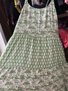 Green Floral Tiered Maxi Dress