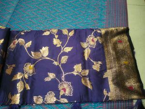 Elegant Blue Floral Saree