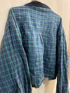 blue n green checkered boxy over shirt