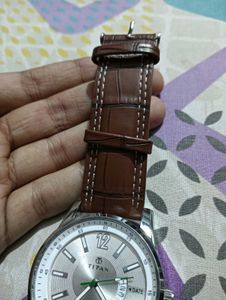 Titan Watch with Leather Strap