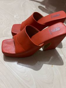 Orange Platform Heels