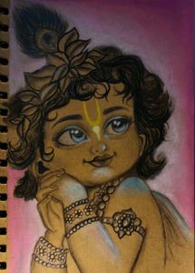 Little Cute Krishna Ji Painting