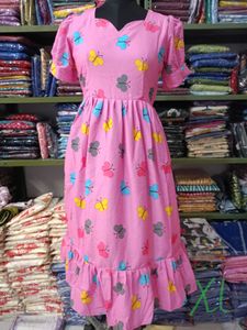 Pink Butterfly Print Dress