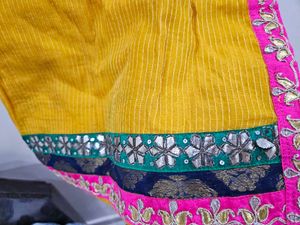 Beautiful Yellow Short Kurti With Gotapatti Work