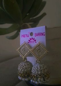 White Jhumkas