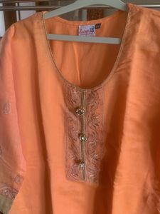 Peach Embellished Kurti