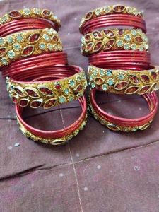 New Net Khada Dupatta With bangles Set