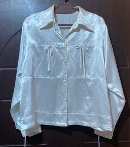 Satin Tie Detail Shirt/Top
