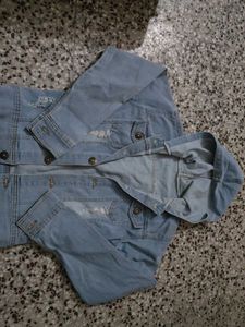 Distressed Denim Hooded Jacket