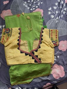 elegant embroidery saree with blouse