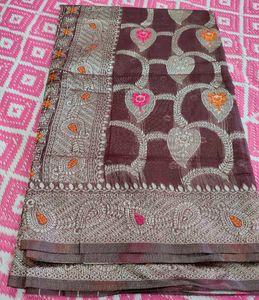 Elegant Silk Saree(Chocolate Colour)