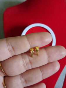 Gold Heart Stud Earrings