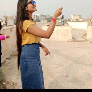 Denim Midi Skirt