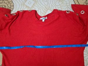 Red Party Wear Sweatshirt