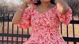 Pink Patterned Mini Dress