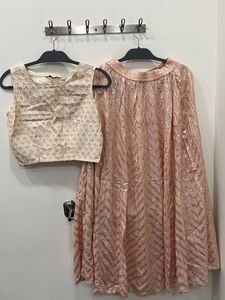 Peach Pink & Gold Lehenga Set