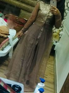 Elegant Mauve Embellished Dress