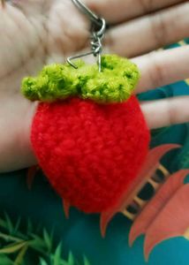 Crochet Strawberry Keychain 😍